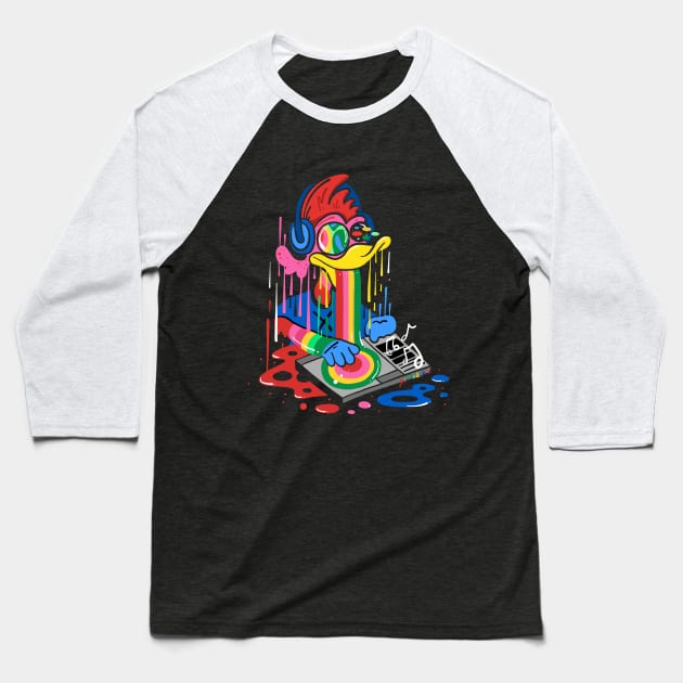DJ Duck Baseball T-Shirt by ms_wearer